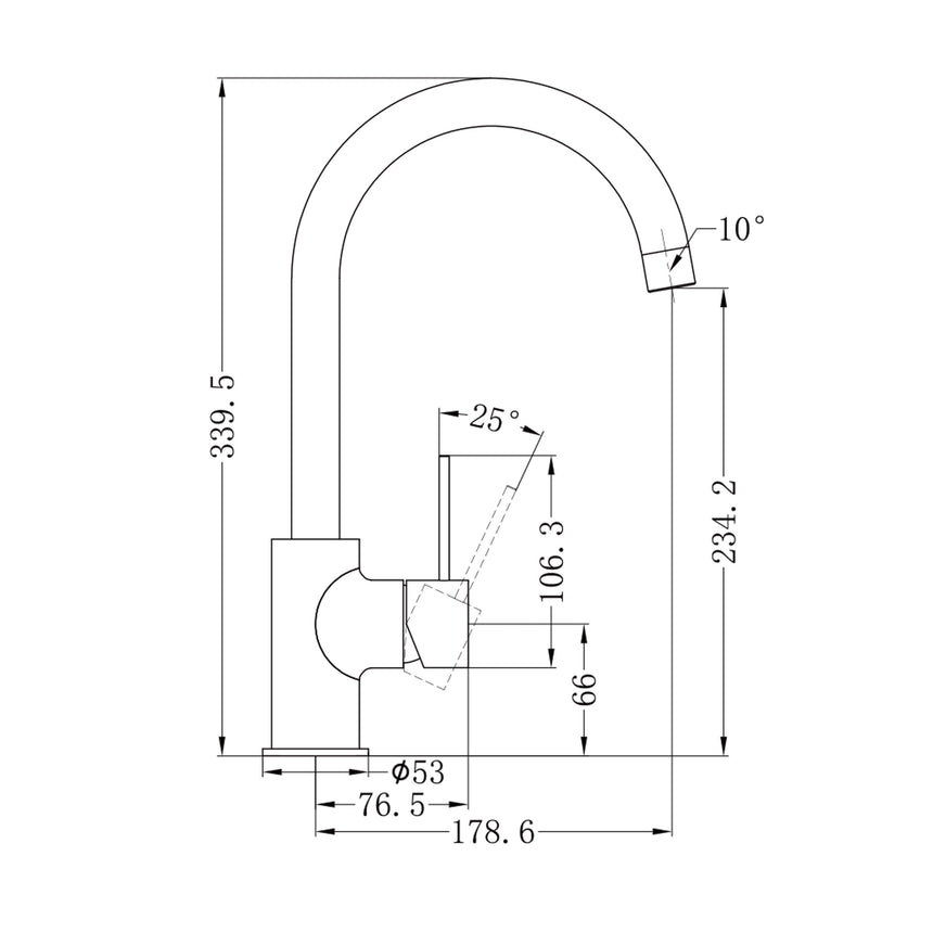 Nero Mecca 3 Way Filtered Mixer Tap Brushed Bronze Tapware Nero