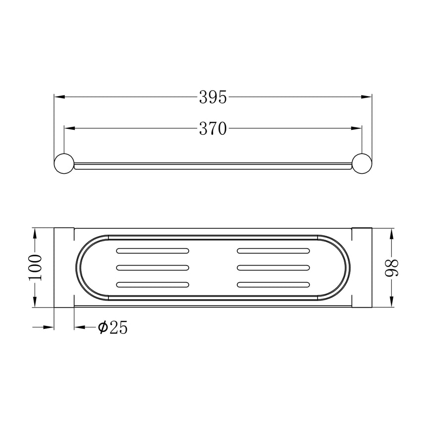 Nero New Mecca Metal Shower Shelf Brushed Bronze Bathroom Accessories Nero
