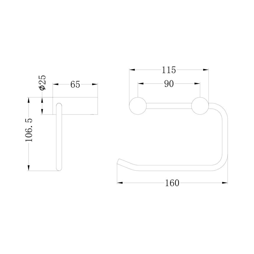 Nero New Mecca Toilet Roll Holder Brushed Bronze Bathroom Accessories Nero