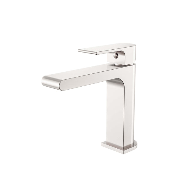 Nero Bianca Basin Mixer Straight Spout Brushed Nickel Bathroom Accessories Nero Default Title