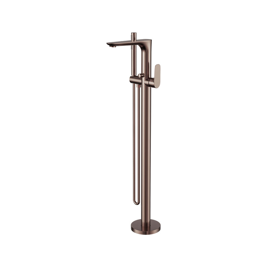 Nero Bianca Freestanding Bath Mixer With Hand Shower Brushed Bronze Tapware Nero