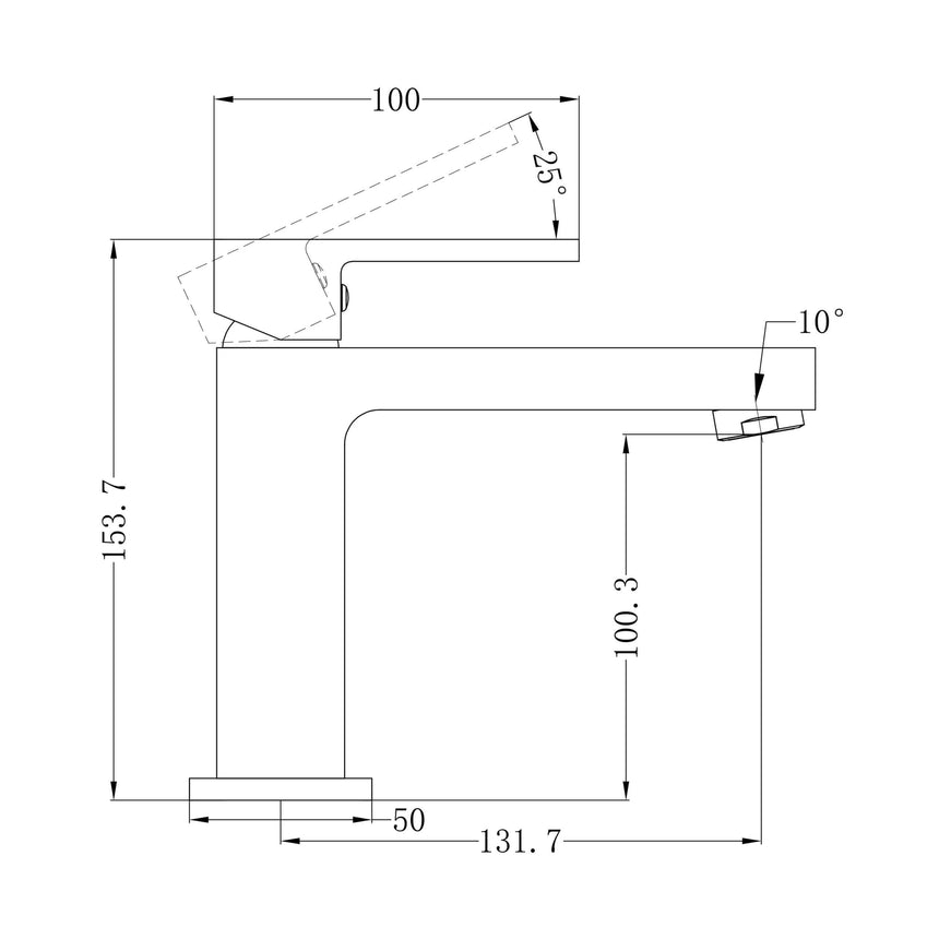 Nero Ecco Basin Mixer Gun Metal Tapware Nero