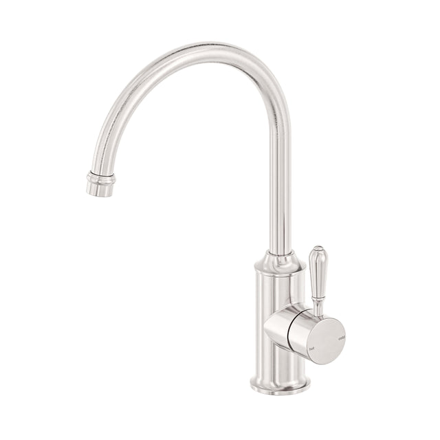 Nero York Kitchen Mixer Gooseneck Spout With Metal Lever Brushed Nickel Tapware Nero Default Title