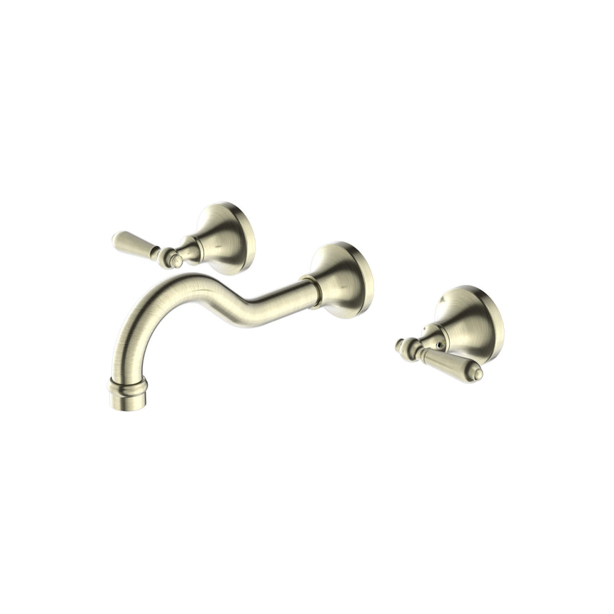 Nero York Wall Basin Set With Metal Lever Aged Brass Tapware Nero Default Title