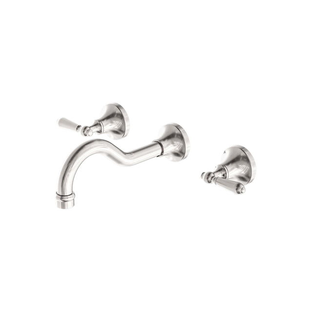 Nero York Wall Basin Set With Metal Lever Brushed Nickel Tapware Nero Default Title