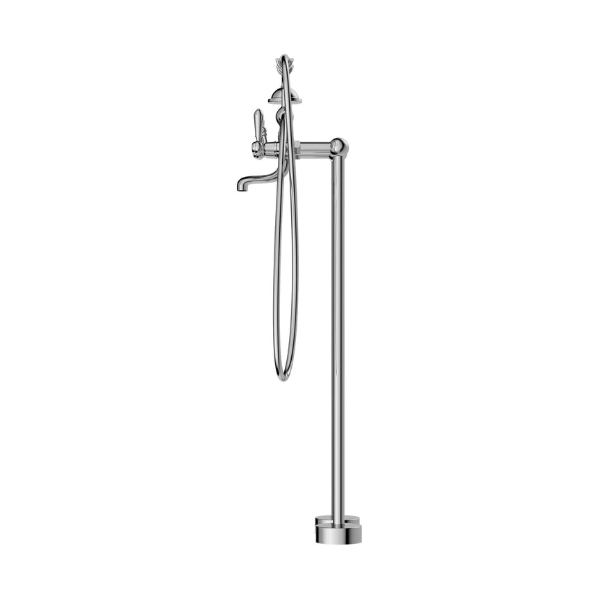 Nero York Freestanding Bath Set With Metal Hand Shower Chrome Tapware Nero