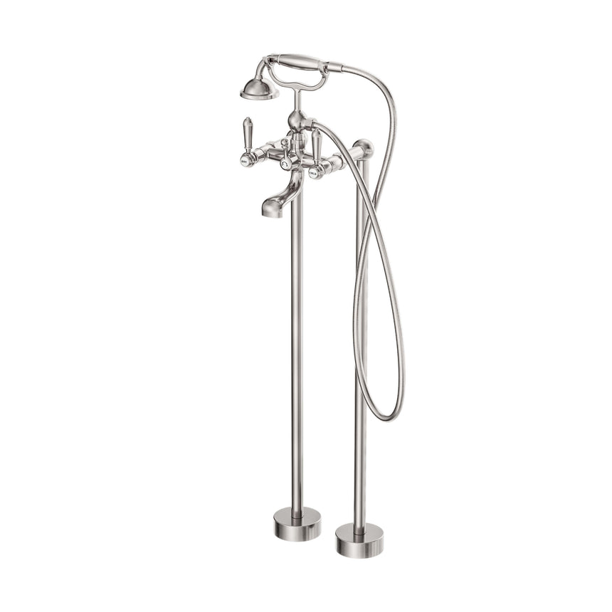 Nero York Freestanding Bath Set With Metal Hand Shower Brushed Nickel Tapware Nero Default Title