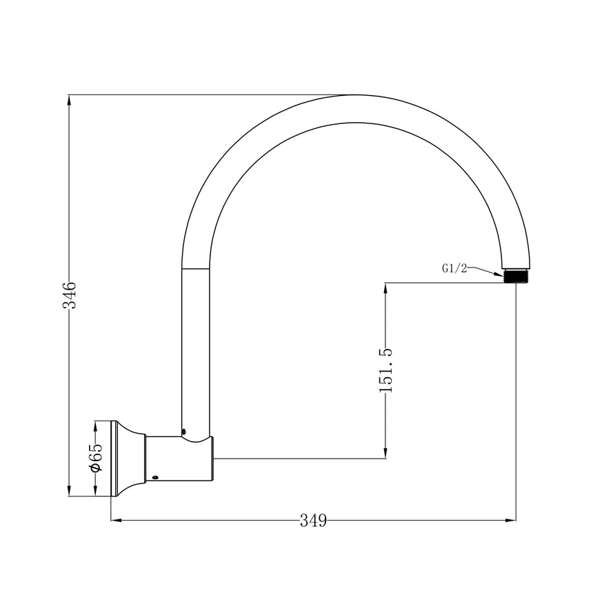 Nero York Shower Arm Brushed Nickel Shower Nero