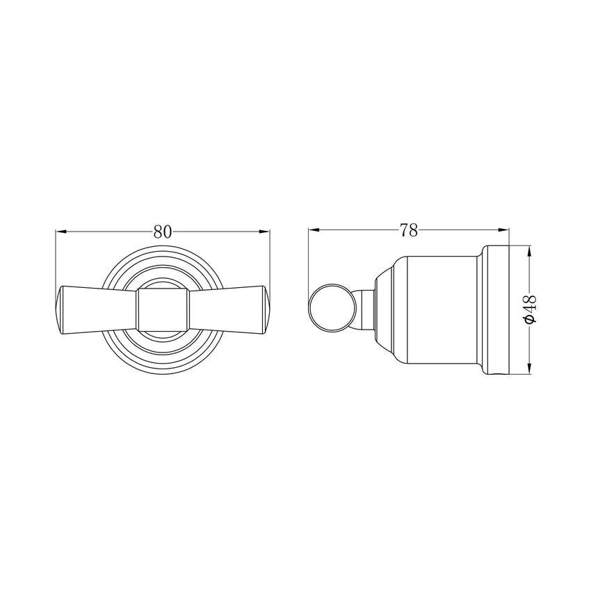Nero York Robe Hook Brushed Nickel Bathroom Accessories Nero