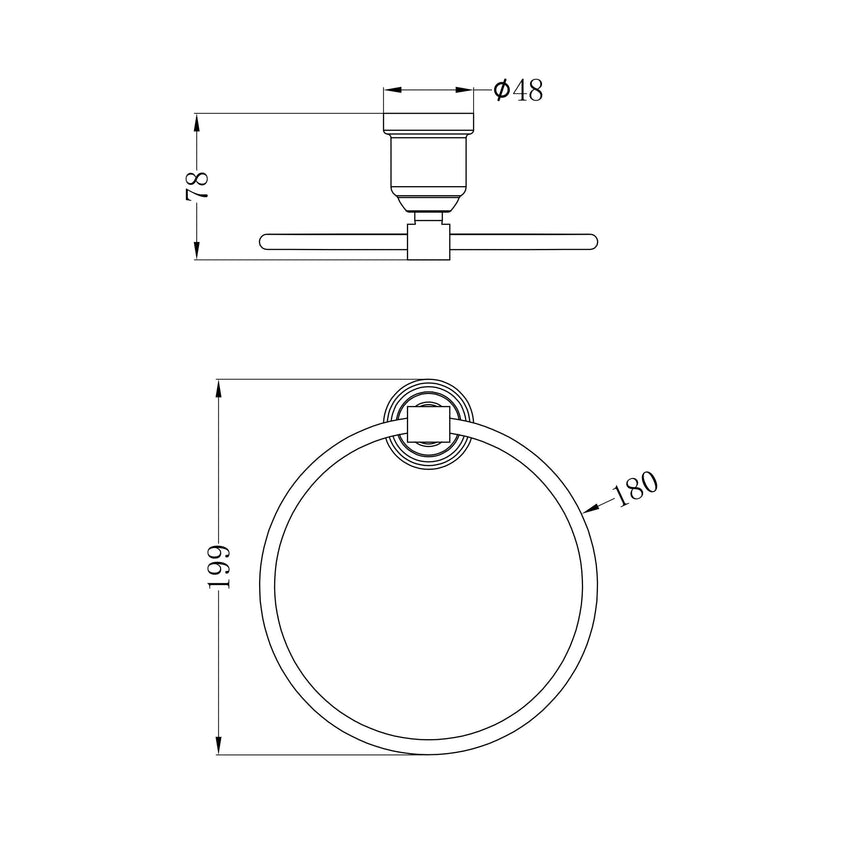 Nero York Towel Ring Brushed Nickel Bathroom Accessories Nero