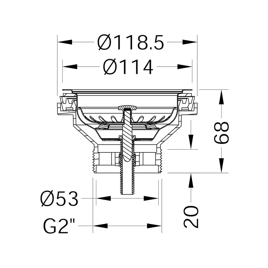 Nero Kitchen Sink Basket Waste Gun Metal Other Accessories Nero