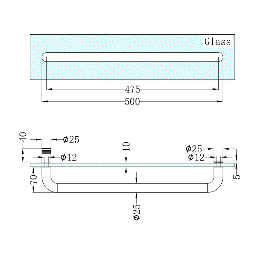 Nero Towel Bar 500mm Chrome Other Accessories Nero