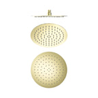 Nero 250mm Round Stainless Steel Shower Head 4 Star Rating Brushed Gold