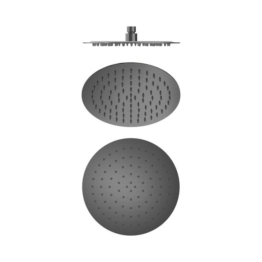 Nero 250mm Round Stainless Steel Shower Head 4 Star Rating Gun Metal Shower Nero Default Title