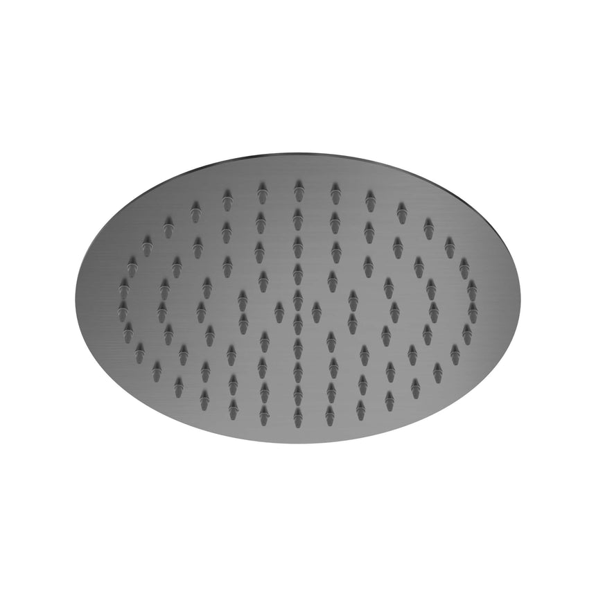 Nero 250mm Round Stainless Steel Shower Head 4 Star Rating Gun Metal Shower Nero