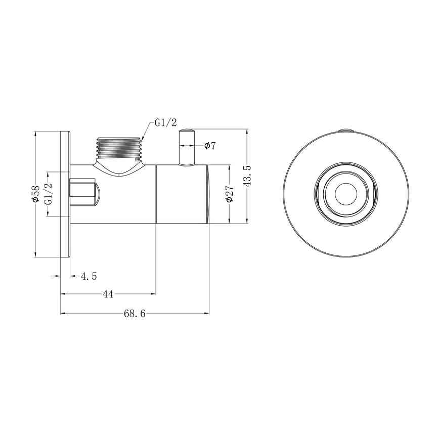 Nero Mini Cistern Stop Matte Black Tapware Nero