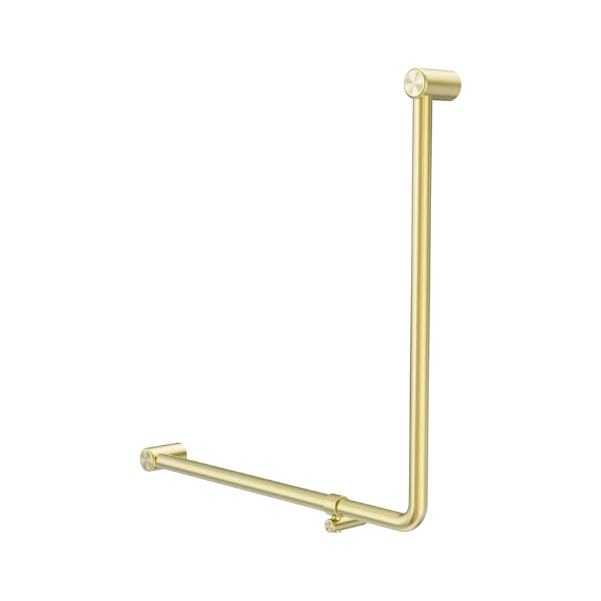 Nero Mecca Care 32mm 90 Degree Bent Tube Grab Rail 750x750mm Brushed Gold Bathroom Accessories Nero Default Title