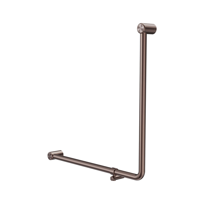 Nero Mecca Care 32mm 90 Degree Bent Tube Grab Rail 750x750mm Brushed Bronze Bathroom Accessories Nero Default Title