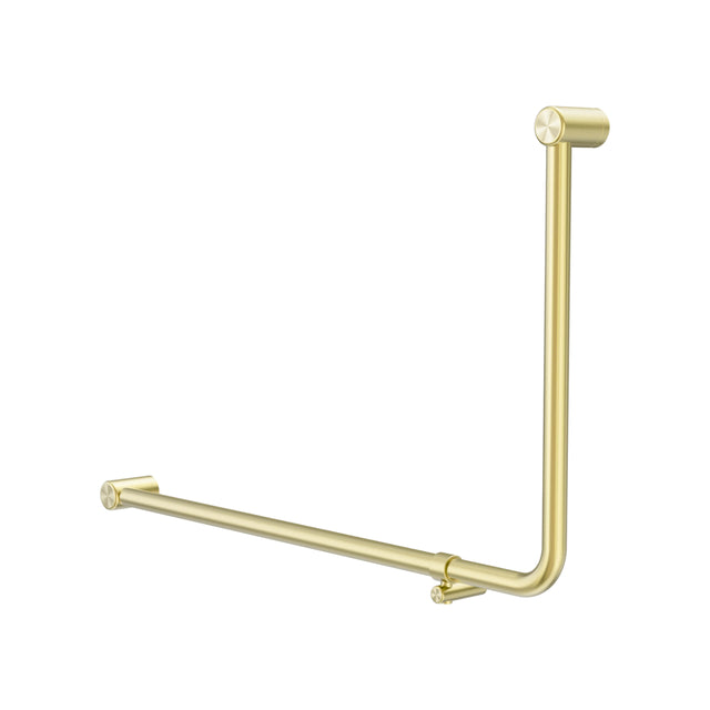 Nero Mecca Care 32mm Dda 90 Degree Bent Tube Grab Rail 600x1000mm Brushed Gold Bathroom Accessories Nero Default Title