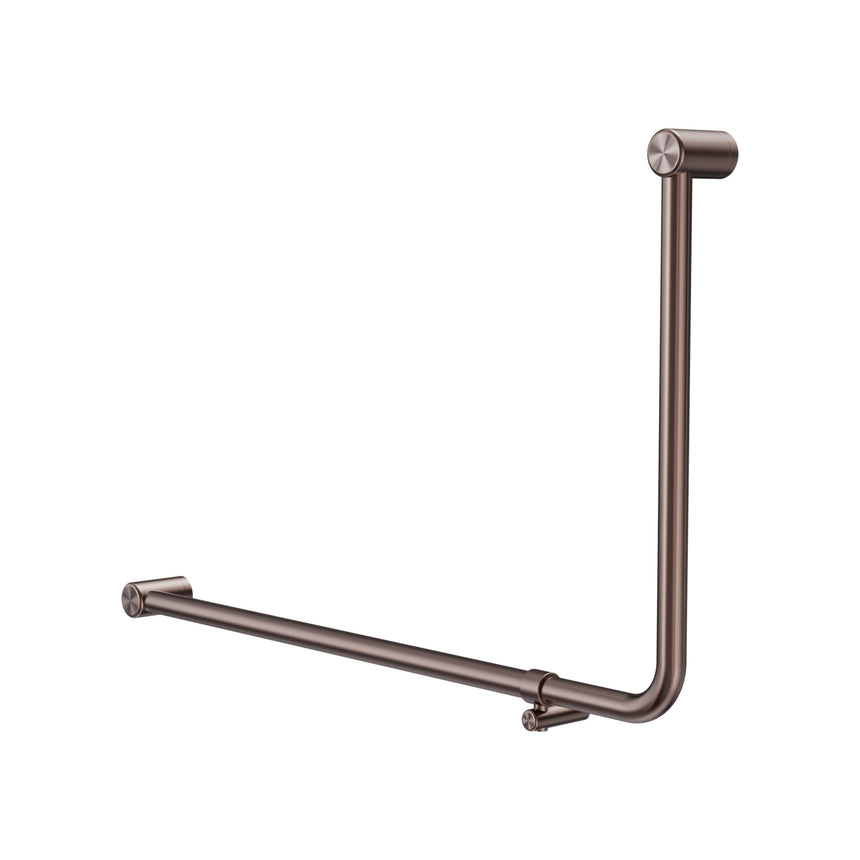 Nero Mecca Care 32mm Dda 90 Degree Bent Tube Grab Rail 600x1000mm Brushed Bronze Bathroom Accessories Nero Default Title