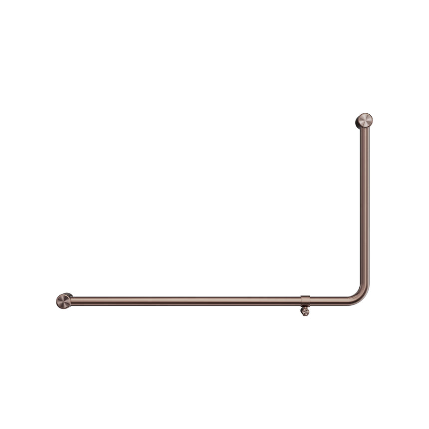 Nero Mecca Care 32mm Dda 90 Degree Bent Tube Grab Rail 600x1000mm Brushed Bronze Bathroom Accessories Nero