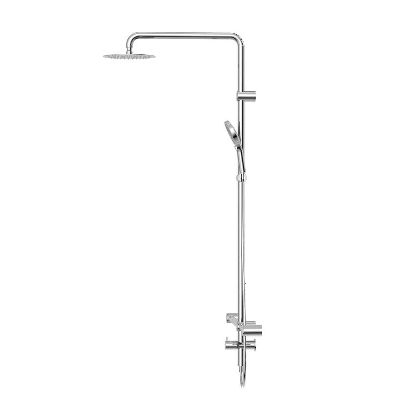 Nero Mecca Care 32mm T Bar Grab Rail 1100x750mm Twin Shower Set Chrome Shower Nero