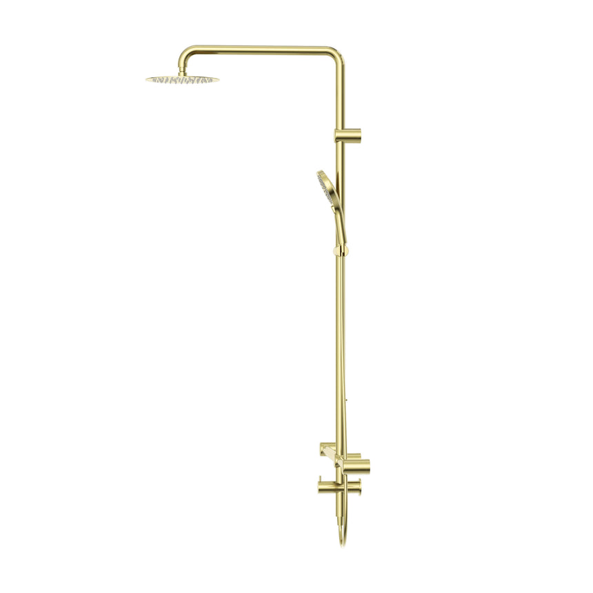 Nero Mecca Care 32mm T Bar Grab Rail 1100x750mm Twin Shower Set Brushed Gold Shower Nero