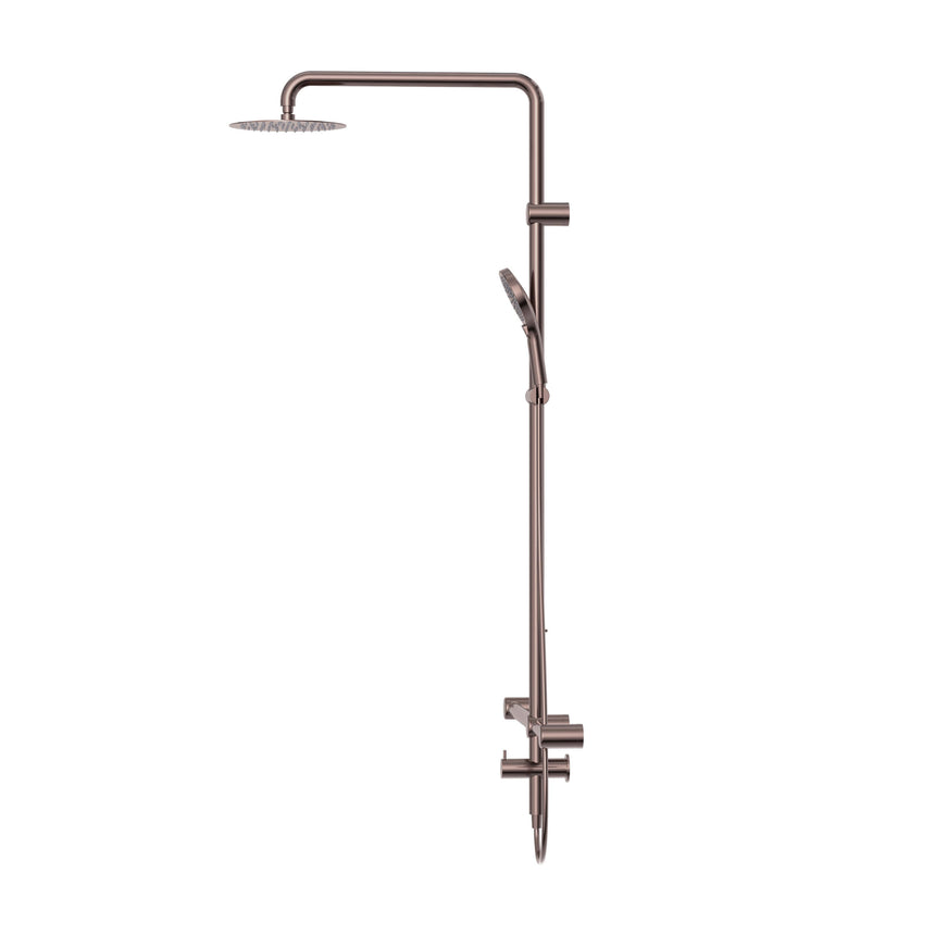 Nero Mecca Care 32mm T Bar Grab Rail 1100x750mm Twin Shower Set Brushed Bronze Shower Nero