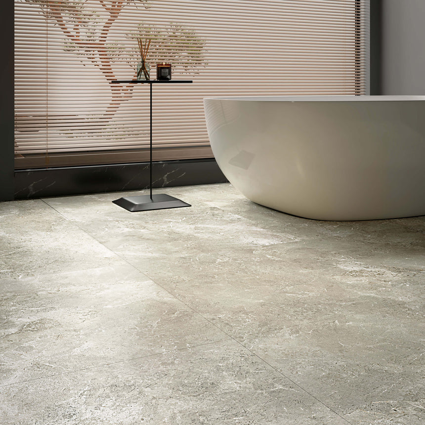Cosmic 600x600 Matt Ivory Stone Look Tiles Tilemall