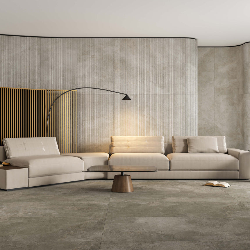 Cosmic 3D Line 1200x600 Matt Silver Stone Look Tiles Tilemall