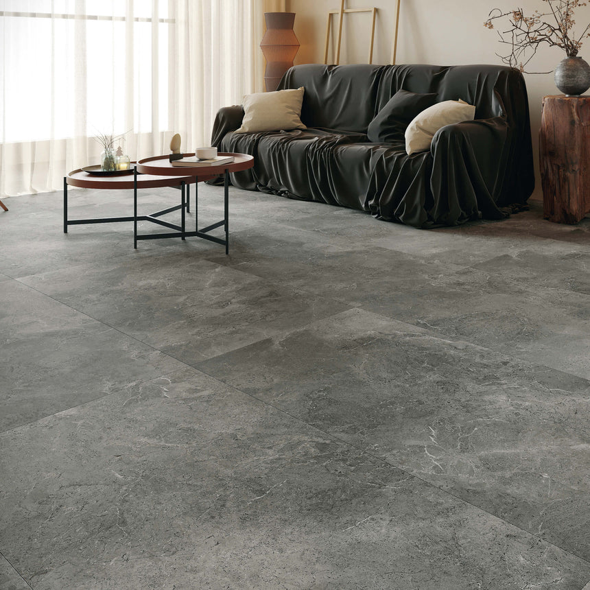 Cosmic 600x600 Matt Smoke Stone Look Tiles Tilemall