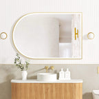 Archie Metal Frame LED Mirror 1200x800 Gold