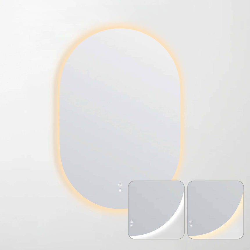 Otti Noosa LED frameless mirror 900x600mm by Tilemall with warm and cool light options