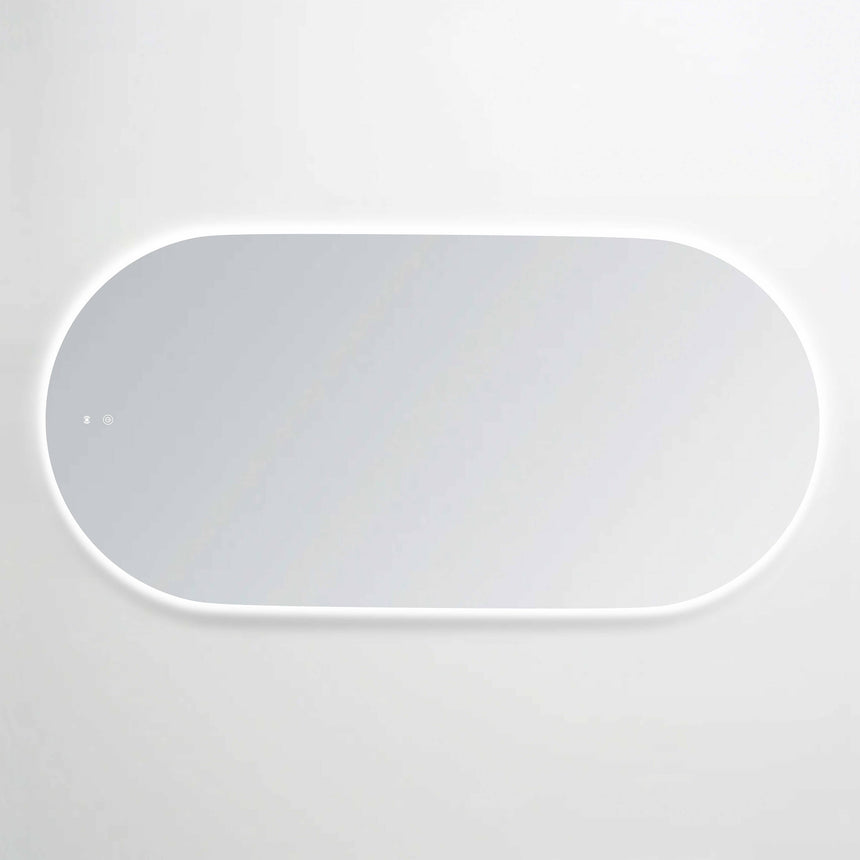 Otti Noosa 1500x750mm LED frameless mirror by Tilemall in horizontal orientation with bottom controls