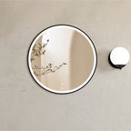 Bondi Metal Round Frame LED Mirror 800mm Black