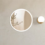 Bondi Metal Round Frame LED Mirror 800mm White