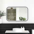 Newport Metal Frame LED Mirror 900x600 Black