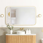 Newport Metal Frame LED Mirror 1200x750 Gold