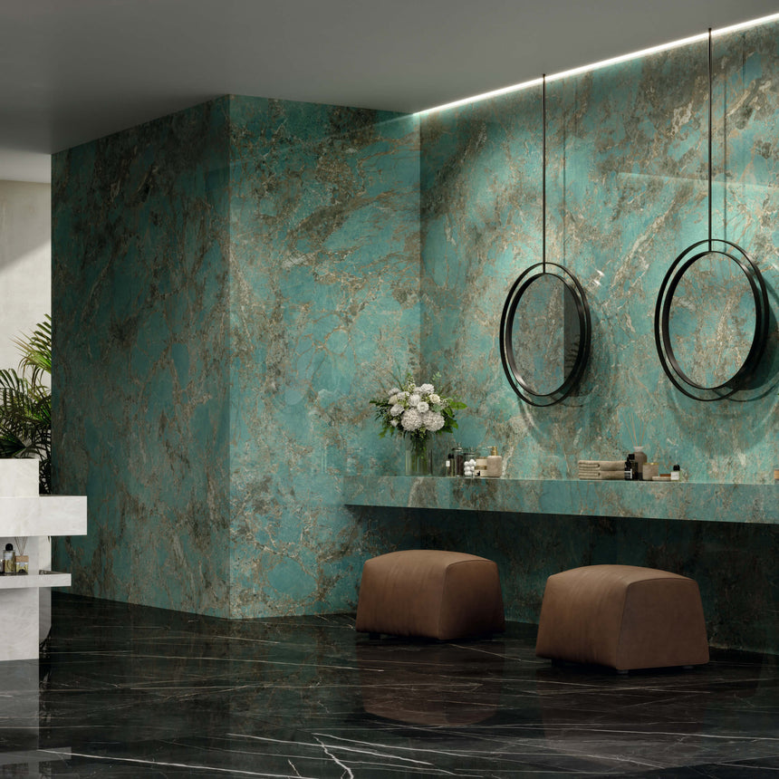 Marvel Gala XL 2780x1200 Lappato Amazzonite Slab Tilemall
