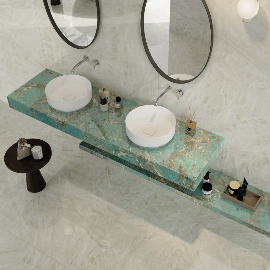 Marvel Gala 1200x600 Lappato Crystal White Marble Look Tiles Tilemall