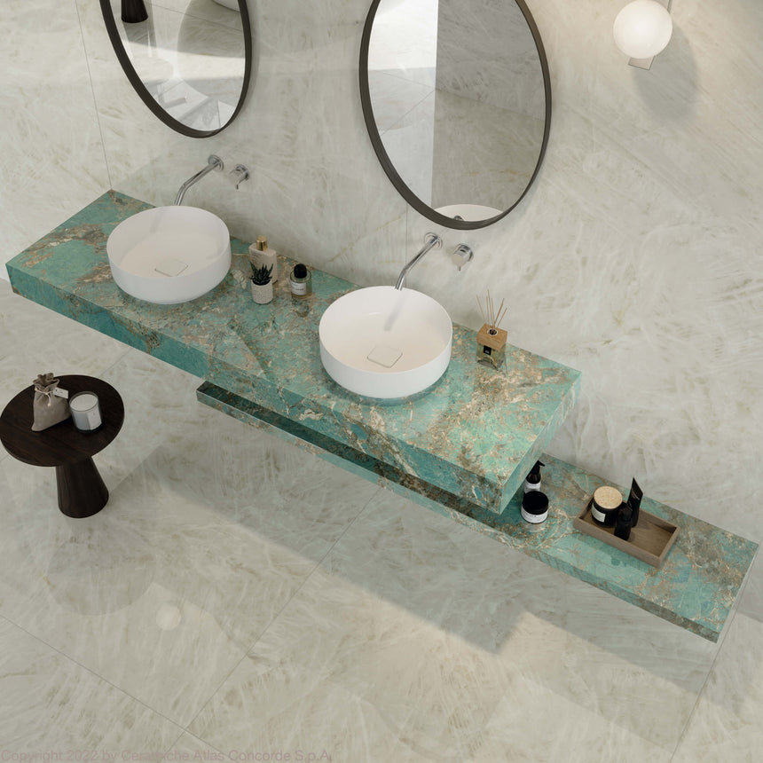 Marvel Gala XL 2780x1200 Lappato Crystal White Slab Tilemall