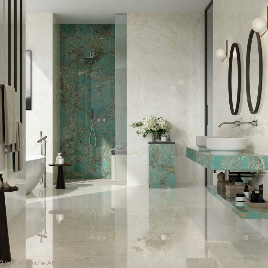 Marvel Gala XL 2780x1200 Lappato Crystal White Slab Tilemall
