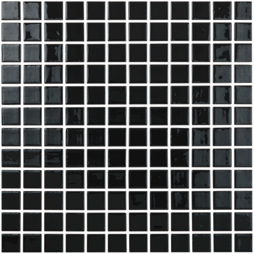 Vidrepur Liso 25x25 Negro Glass Mosaic Artistic Stone Default Title