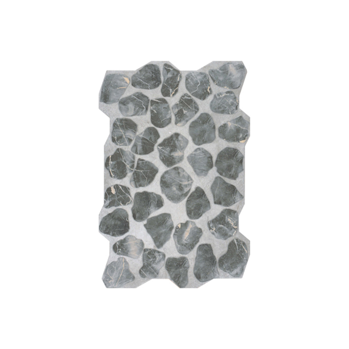 Umbra 600x400mm gris cladding tile with natural stone pebble texture and wavy edges by Tilemall