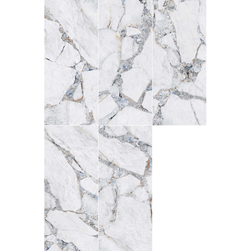 Megaslim Slab Bright Precious 2800x1200x6 mm Slab Tilemall