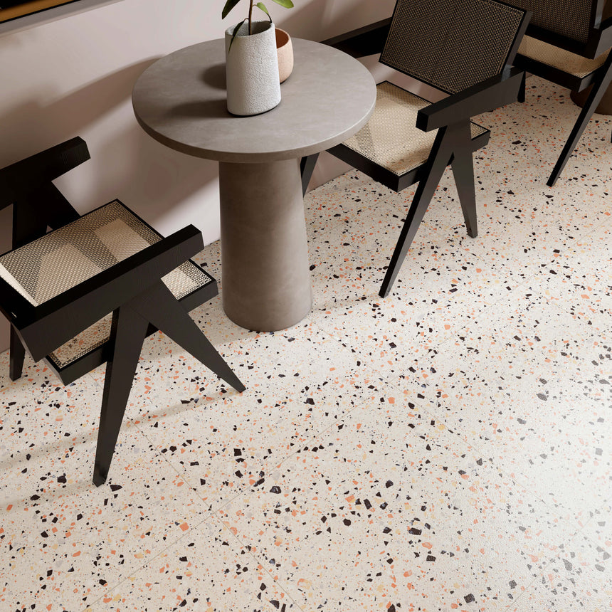 Venice 600x600 Matt Beige Terrazzo Look Tiles Tilemall