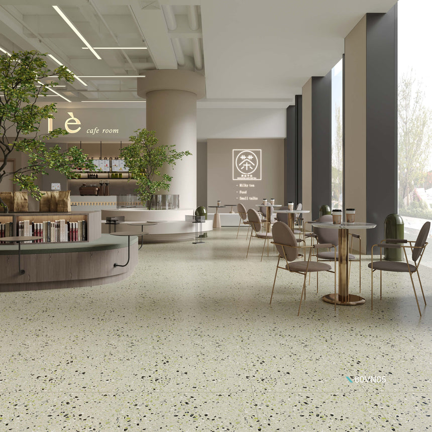 Venice 600x600 Matt Green Terrazzo Look Tiles Tilemall