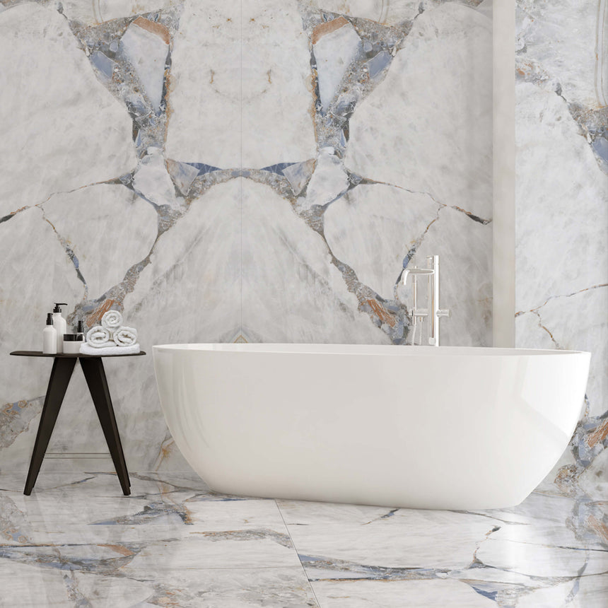 Wonderland 1200x600 Natural Bright Precious Marble Look Tiles Tilemall