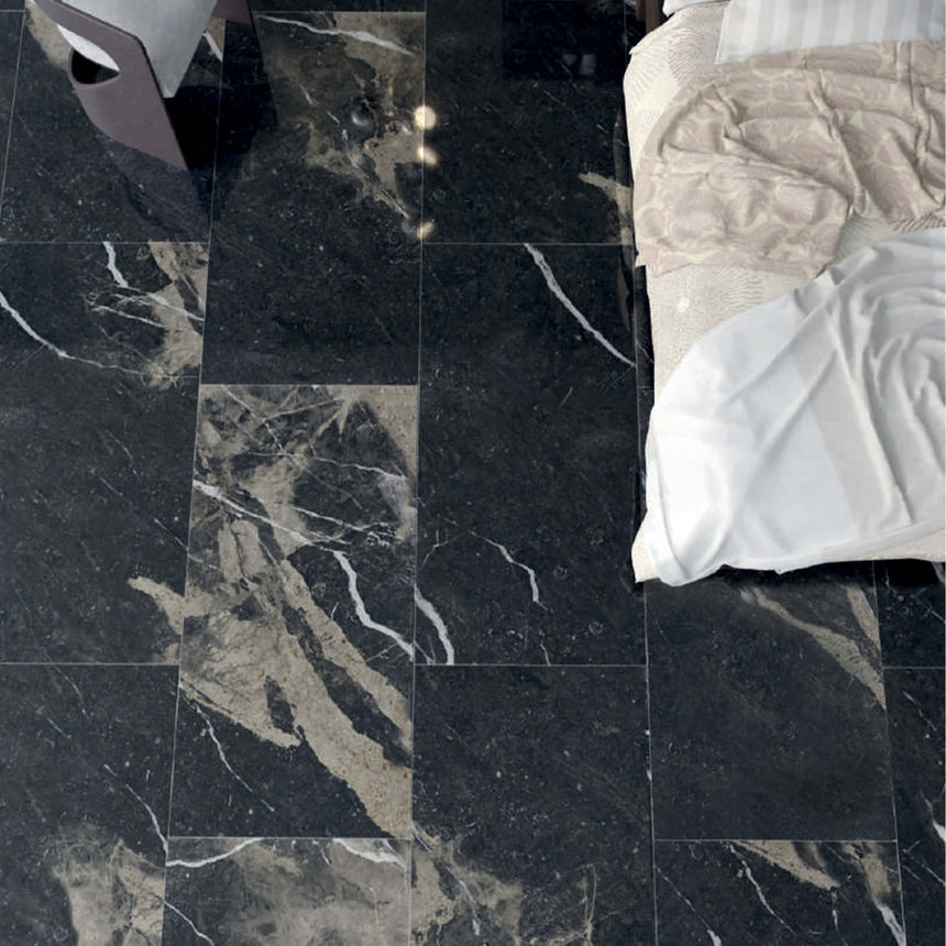 Superb Marble 1200x600 Natural Pierre Black Marble Look Tiles Tilemall