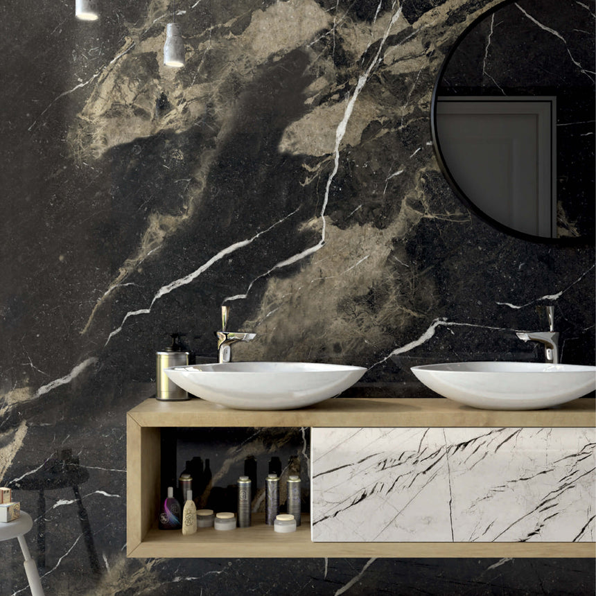 Superb Marble 1200x600 Natural Pierre Black Marble Look Tiles Tilemall